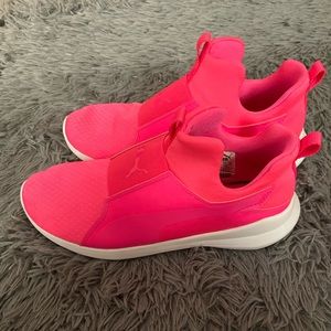Hot pink puma sneakers